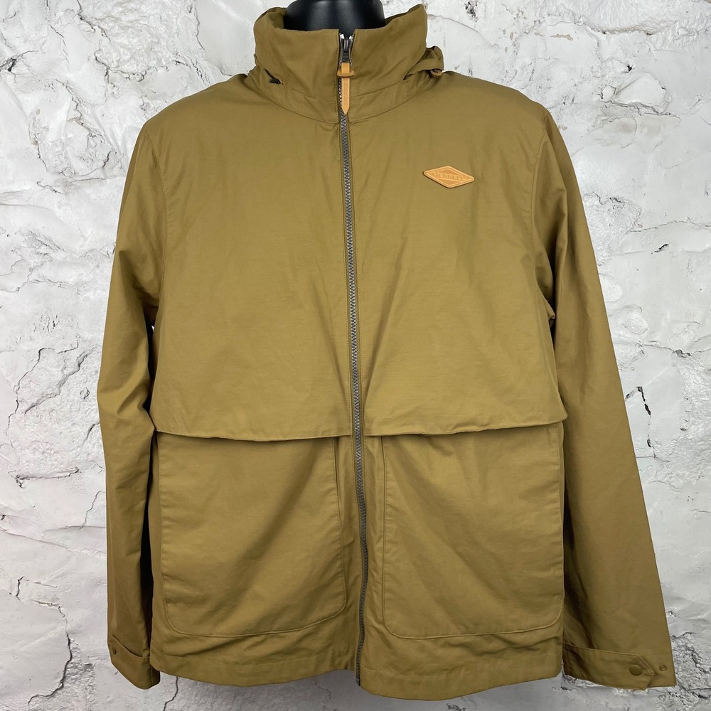 Merrell Mens M Hooded Full Zip Waterproof Hiking Jacket Zip Away Hood Outdoor